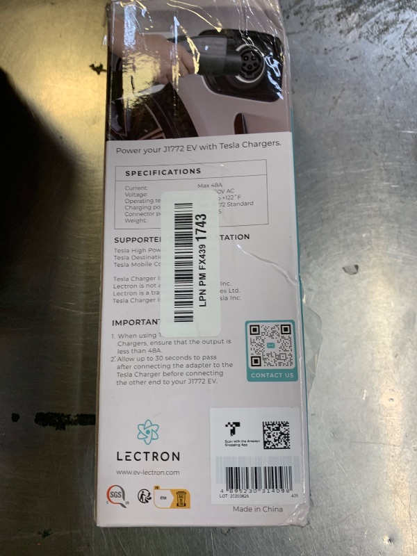Photo 1 of Lectron Tesla to J1772 EV Charging Adapter – NACS Converter, 48 Amp & 240V, Compatible with Tesla High Powered Connectors, Destination Chargers & Mobile Connectors for J1772 Electric Vehicles (Black)