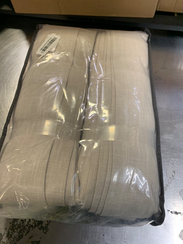 Photo 1 of Tan Beige Memory Trained Curtains 105 Inches Long for Living Room 2 Panels Set Rustic Farmhouse Thick Linen Textured Rings Hooks Back Tab Pinch Pleated 100 Inch Curtain Drapes for Dining Bedroom