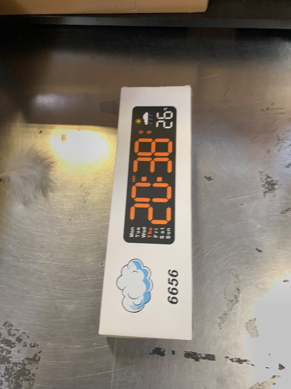 Photo 1 of Digital Wall Clock, Digital Clock Large Display with Remote Control, Corded LED Alarm Clocks with Date, Week, Temp, Humidity, Auto DST, Countdown, for Living Room Bedroom Classroom Office (Blue)