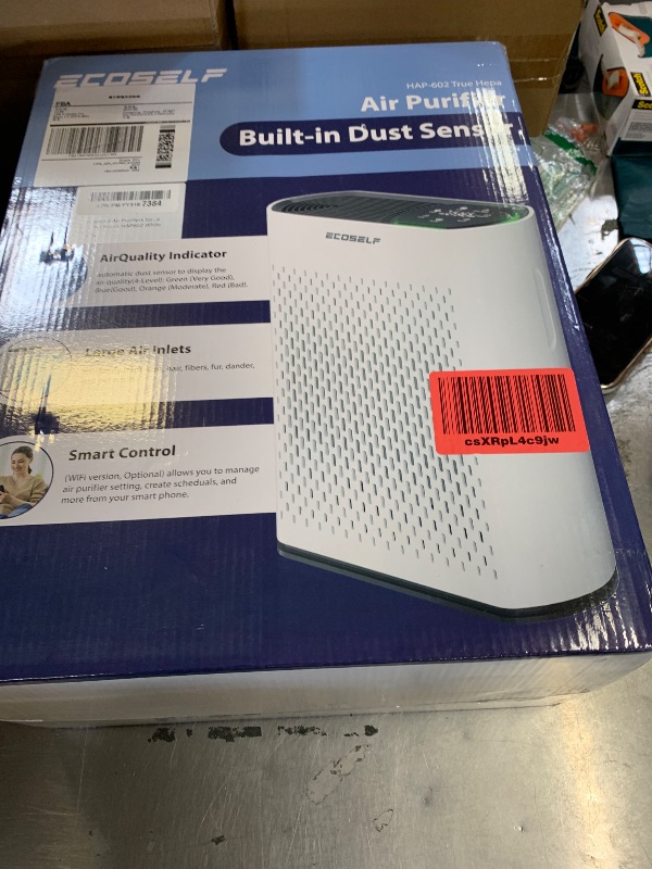 Photo 1 of Powerful Air Purifiers for Home Large Room Up to 2400 Ft², ECOSELF HEPA Air Purifier with PM 2.5 Air Quality Display 20dB Sleep Mode, Air Purifiers for Bedroom Office Living Room White