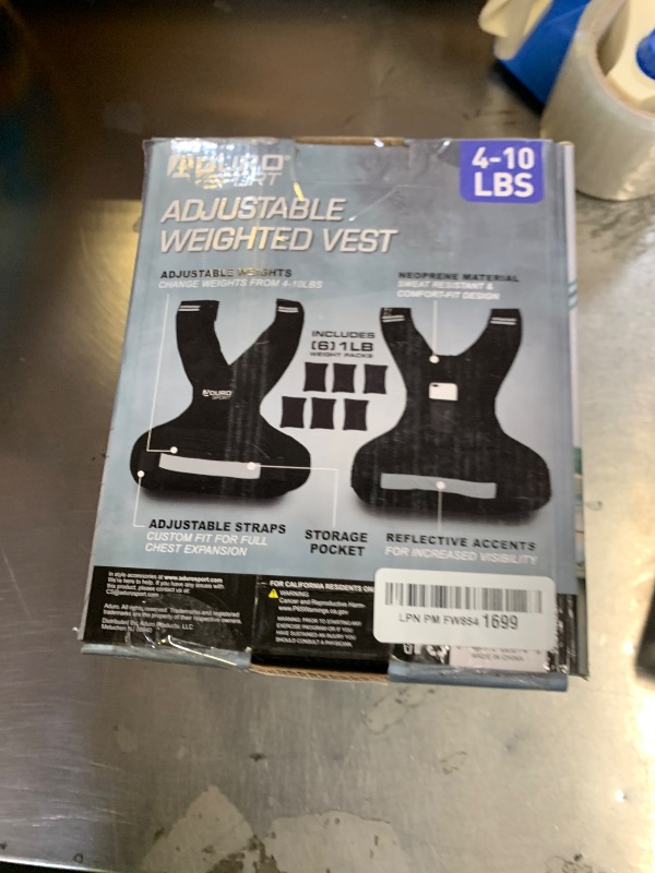 Photo 1 of "Aduro Sport Adjustable Weighted Vest Workout Equipment, 4lbs-10lbs Body Weight Vest for Men, Women, Kids"