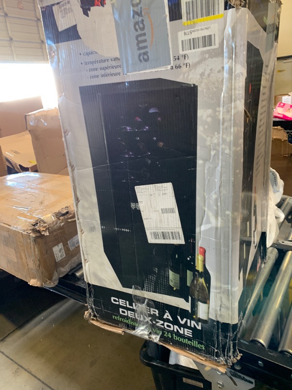 Photo 1 of Koolatron 24 Bottle Wine Cooler Black Compressor Wine Fridge | 2.4 cu ft (68 L) Freestanding Wine Cellar | Red White & Sparkling Wine Storage | UV-Blocking Glass | Home Bar Kitchen Apartment Condo