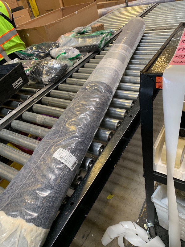 Photo 1 of TOWN & COUNTRY BASICS Pax Herringbone Textured Solid Everwash® Washable Area Rug, Low Pile, Non-Slip Backing, Easy Clean Pet & Family Friendly Rug, Dark Grey, 5'11"x9'