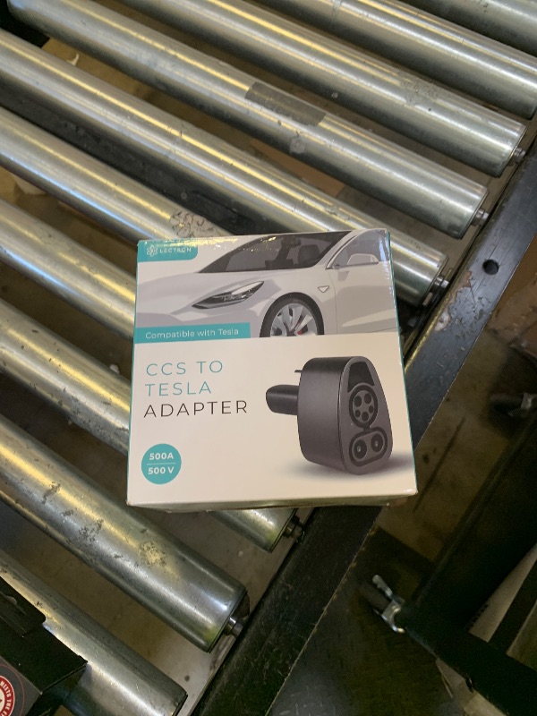 Photo 1 of Lectron CCS to Tesla Adapter - 500A, 500V Tesla Charger Adapter - Compatible with All Tesla Models & CCS-Enabled NACS EVs - DC Fast Charging ONLY - NOT Compatible with Cybertruck (Black)