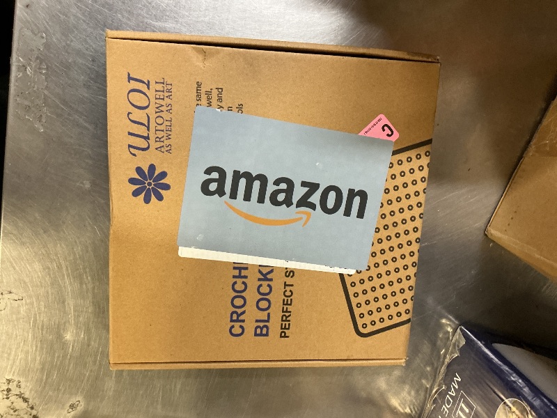 Photo 1 of 10"Crochet Blocking Board - Upgraded Style with 4 Tension Rods and 20 Pegs – Blocking Boards for Crochet Projects, Ideal for Granny Square Card Deck Users