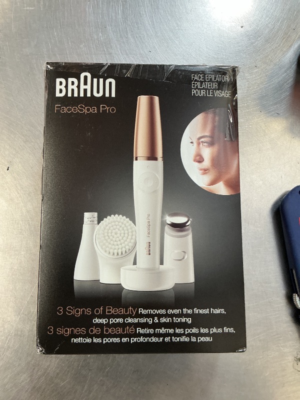 Photo 1 of Braun Face Epilator Facespa Pro 911, Facial Hair Removal for Women, Hair Removal Device, 3-in-1 Epilating, Cleansing Brush and Skin Toning with 3 Extras