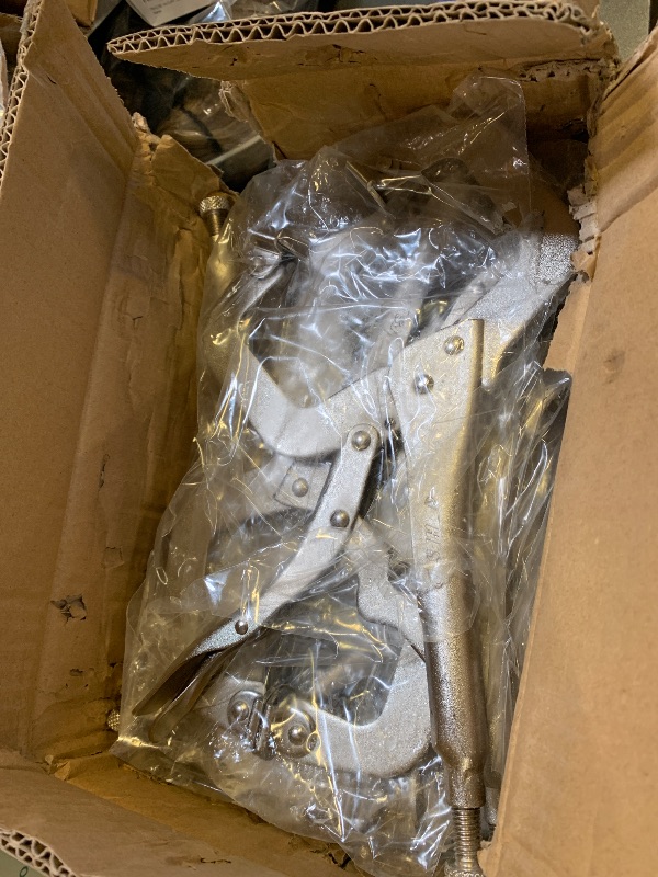 Photo 1 of HFS (R) 11-Inch Swivel Pad Locking C-Clamp Locking Pliers (10 pcs) - Heavy-Duty Heat-Treated Steel with Nickel Plating