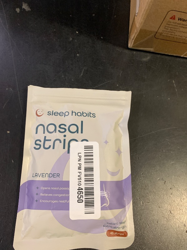 Photo 1 of SleepHabits 45PC Breathing Strips, Non-Toxic 3rd Party Tested Nose Strips for Breathing | Nasal Strips for Snoring Solution | Extra Strength for Sensitive Skin | Nasal Strips for Sleeping, Lavender