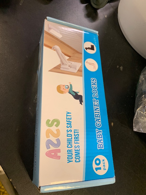 Photo 1 of 10 Pack Child Cabinet Locks, Baby Proofing Safety Locks for Cabinets, Drawers, Appliances, Easy Installation, No Drilling Required, Ideal for Toddlers and Babies (10P white)