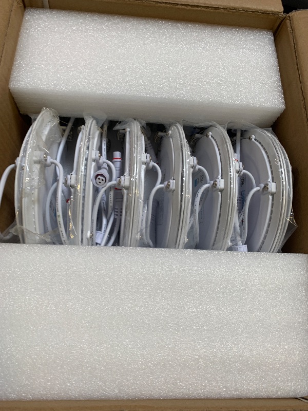 Photo 1 of Ensenior 12 Pack 6 Inch LED Recessed Ceiling Light, Dimmable, 2700K-5000K 5CCT, 1200LM 12W 120V, High Brightness Canless Wafer Downlight - ETL&FCC&IC