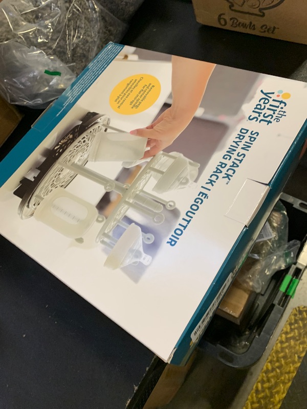 Photo 1 of **INCOMPLETE** The First Years Spin Stack Bottle Drying Rack - Black - 2-Tier Rotating Countertop Drying Rack for Up to 16 Bottles - Baby Essentials for Everyday Use