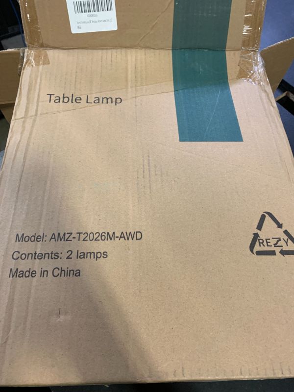 Photo 1 of BOBOMOMO 24" Farmhouse Table Lamps Set of 2 – Rustic Light Brown Resin Bedside Lamps with Linen Shades, Medium Size Nightstand Lamps for Bedroom, Living Room, and Entryway, Ideal for Warm, Cozy Spaces