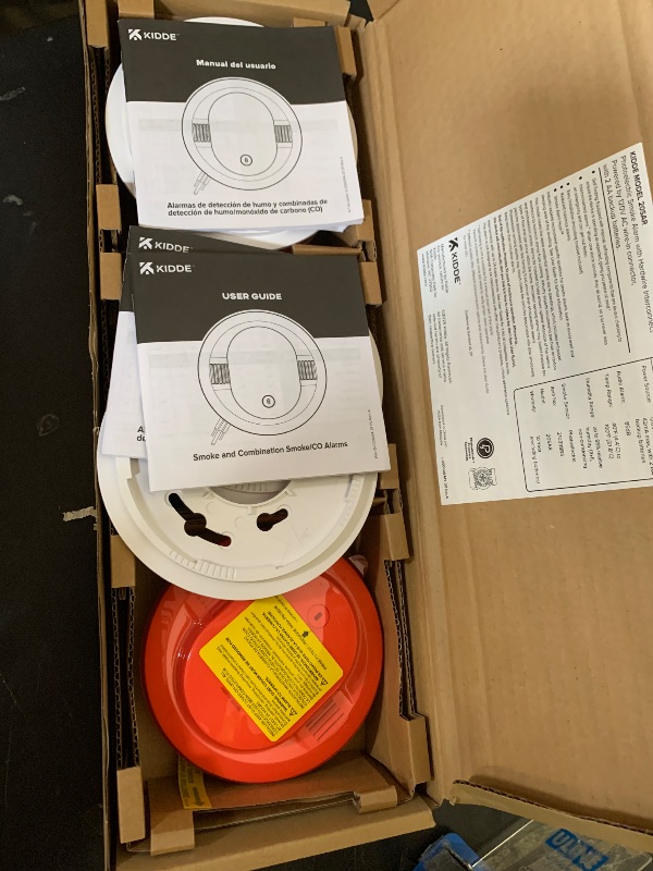 Photo 1 of Kidde Detector, Hardwired with AA BatteryBackup, Interconnectable, LED Warning Lights, 85 dB Alarm, 5-inches, 3-Pack