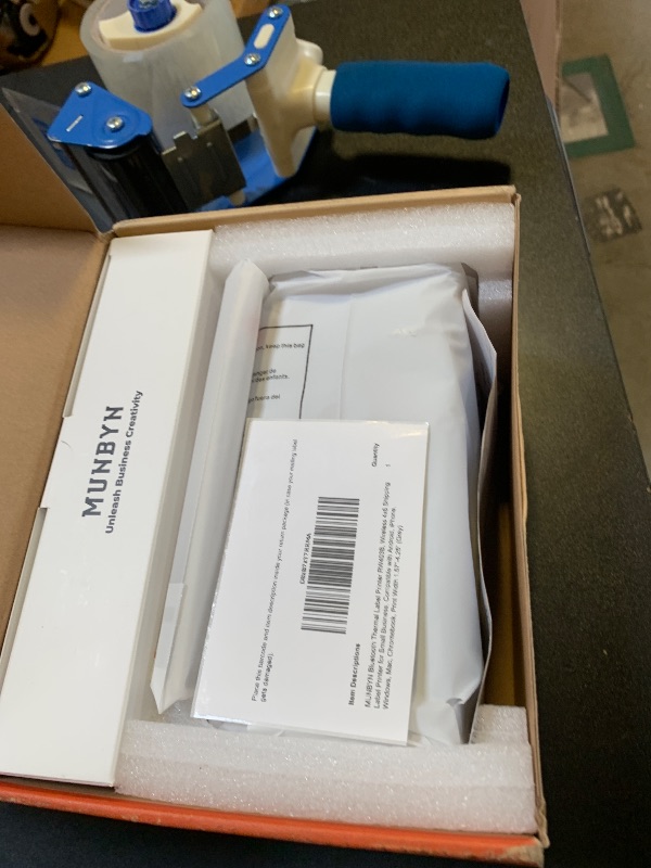 Photo 1 of MUNBYN Bluetooth Thermal Label Printer RW403B, Wireless 4x6 Shipping Label Printer for Small Business, Compatible with Android, iPhone, Windows, Mac, Chromebook, Print Width 1.57"-4.25" (Grey)
