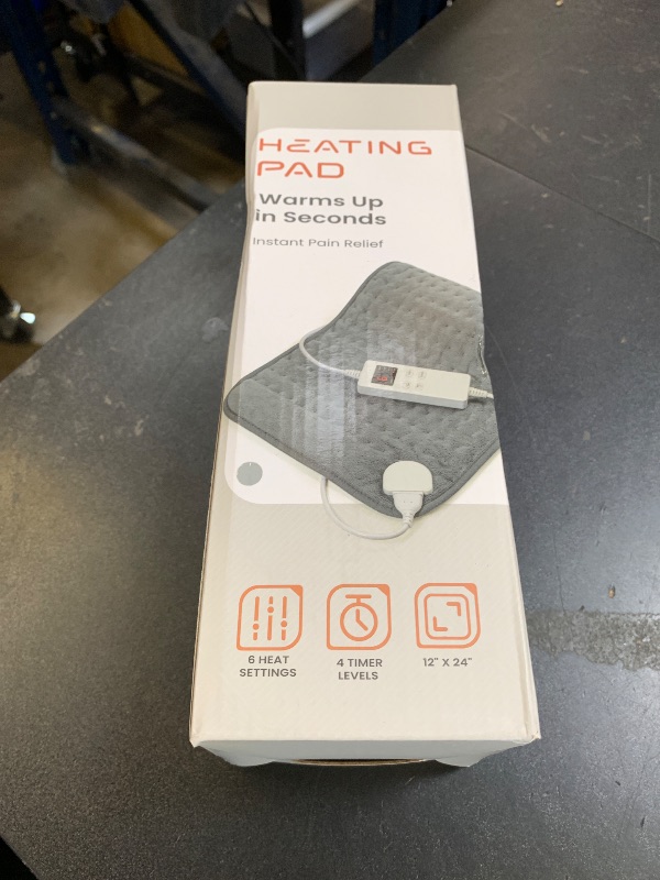 Photo 1 of Heating Pad for Period Cramps, Heating Pad for Back/Neck/Shoulder Muscle Pain, 6 Heating&4 Timer Setting, Auto Shut Off, Dry/Moist Heat & Machine Washable, Gray Birthday Christmas Gifts for Women Mom