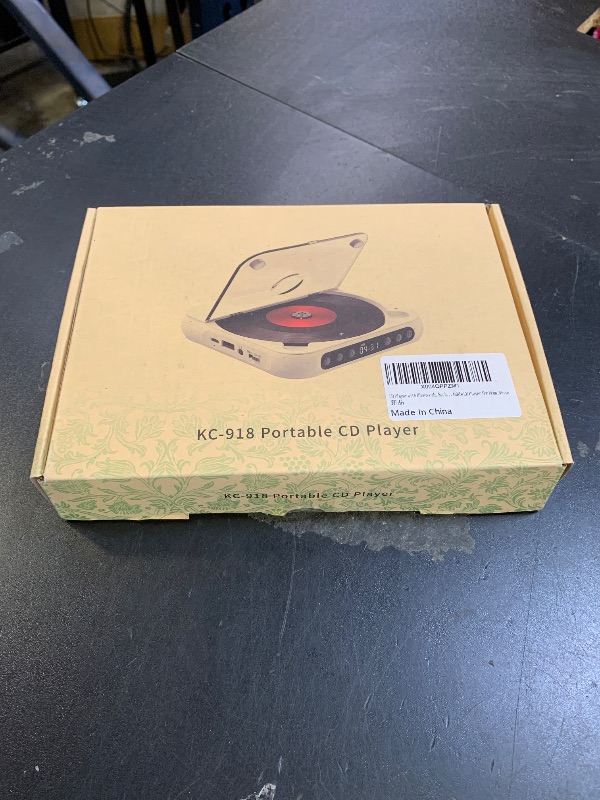 Photo 1 of ENVYCLOUD CD Player Portable with Dual Stereo Speakers, Rechargeable Portable CD Player with Bluetooth for Home with Headphones, Support CD/AUX/USB, White