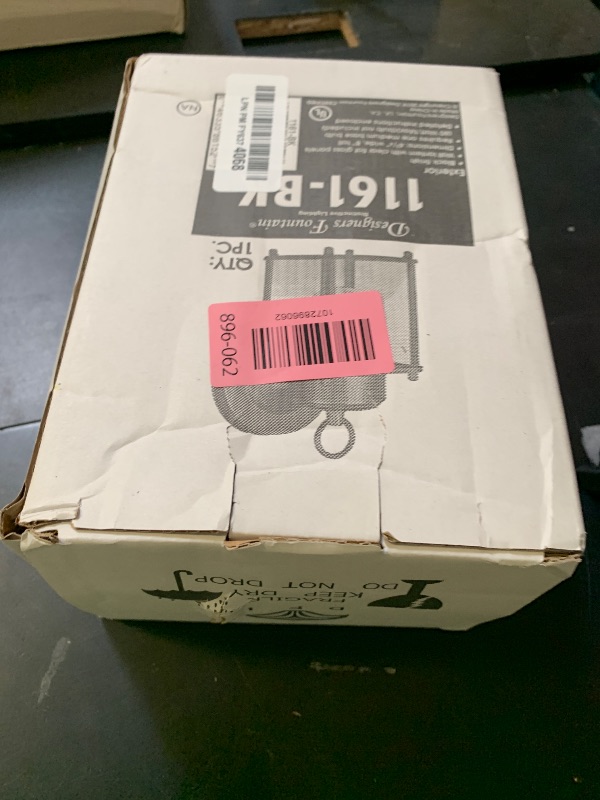 Photo 1 of DESIGNERS FOUNTAIN Preston Outdoor Light Fixture, 8 Inch Exterior Wall Lantern Sconce for Front Door, Patio and Porch, Black, 1161-BK