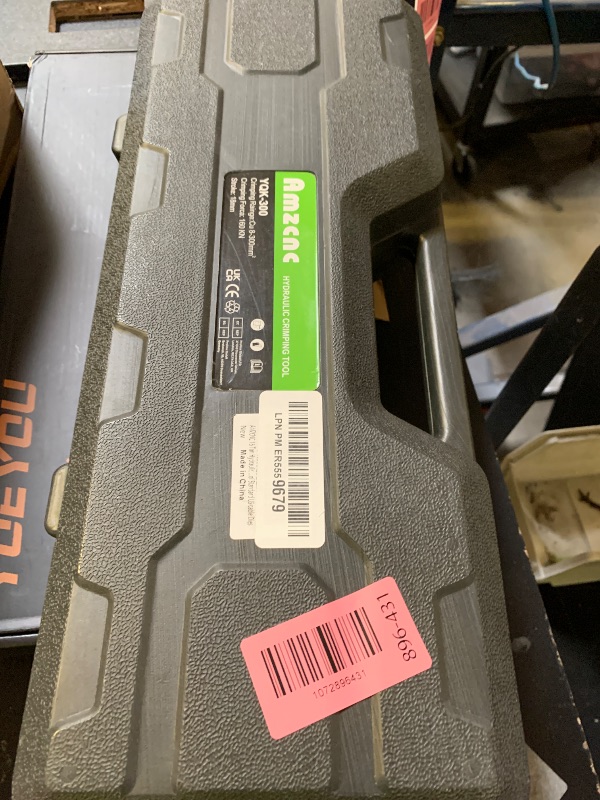 Photo 1 of AMZCNC 16 Ton Hydraulic Wire Crimper Battery Cable Lug Terminal Crimping Tool WIth Standard US cable Dies,Crimps 6 AWG to 600 MCM, Cable Crimping Tool ?with 13 Pairs of Standard US cable Dies