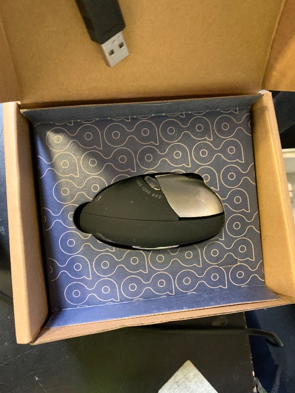 Photo 1 of R-Go HE Vertical Ergonomic Mouse Wireless, Large Left Hand, 1750 DPI, 5 Buttons, Prevents Tennis Elbow/Mouse Arm RSI- Compatible Windows/Mac, Black/Silver