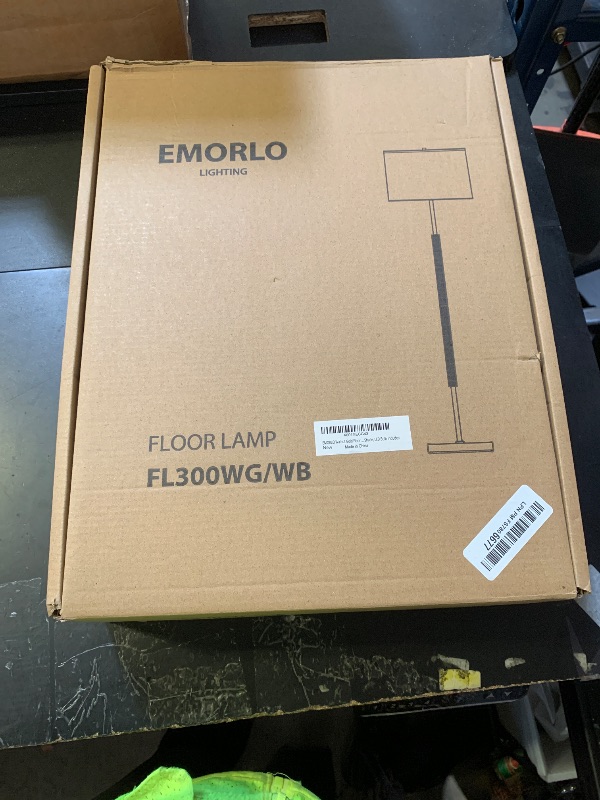 Photo 1 of EMORLO 62" Walnut Gold Floor Lamp for Living Room, 1200LM 3-Way Dimmable Mid Century Modern Floor Lamp for Bedroom Office, Wood Vintage Standing Lamp Linen Shade, LED Bulb Included