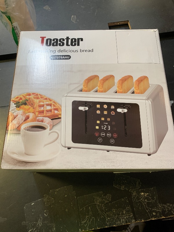 Photo 1 of WUNLY 4 Slice Toaster,Touchscreen & Dual Independent Control Panel,5 Basic Functions & Digital Countdown Toasters,6 Shade Settings?6 Bread Types,Smart Bread Maker Mute/Screen-Off, Stainless Steel