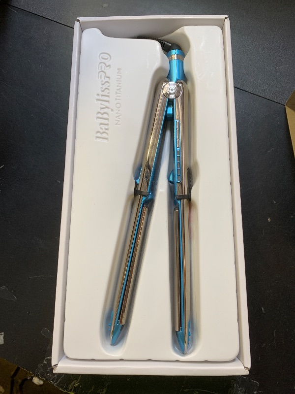 Photo 1 of BabylissPRO Nano Titanium Prima Ionic Hair Straightener, Curl and Straighten Hair With One Professional Tool, Blue