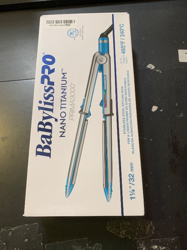 Photo 1 of BabylissPRO Nano Titanium Prima Ionic Hair Straightener, Curl and Straighten Hair With One Professional Tool, Blue