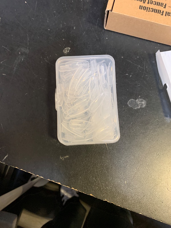 Photo 1 of 100 Pcs Replacement Clear ABS Nail Tips for Practice Hand Clear Fake Nails for Practice Refill Fake Nail Tips for ABS Nails Hand for DIY Art Salon Practices Tool