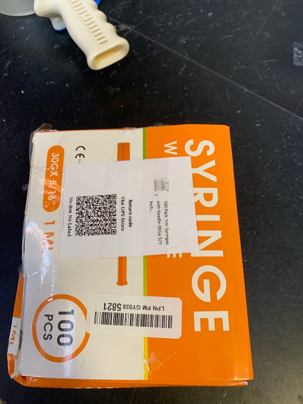 Photo 1 of 100 Pack 1ml Syringes with Needle-30Ga 5/16 Inch, Individually Sealed Packaging