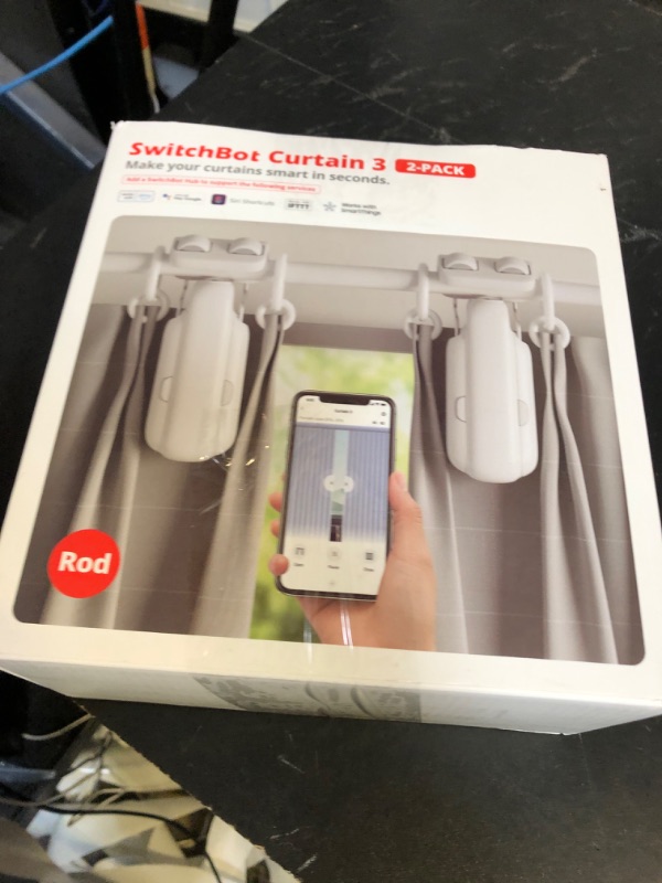 Photo 1 of SwitchBot 2025 Automatic Curtain Opener 3 Rod-Bluetooth Remote Control, WiFi&Smartphone Control, Upgraded High-Performance, Add Hub to Compatible with Alexa, Google Home, HomeKit