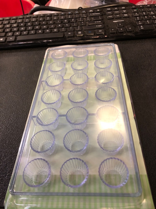 Photo 1 of Restaurantware Pastry Tek 10.8 x 5.3 Inch Peanut Butter Cup Molds 10 Freezer-Safe Candy Pans - 21 Cavities Dishwasher-Safe Clear Polycarbonate Candy Molding Trays Easy To Release Durable