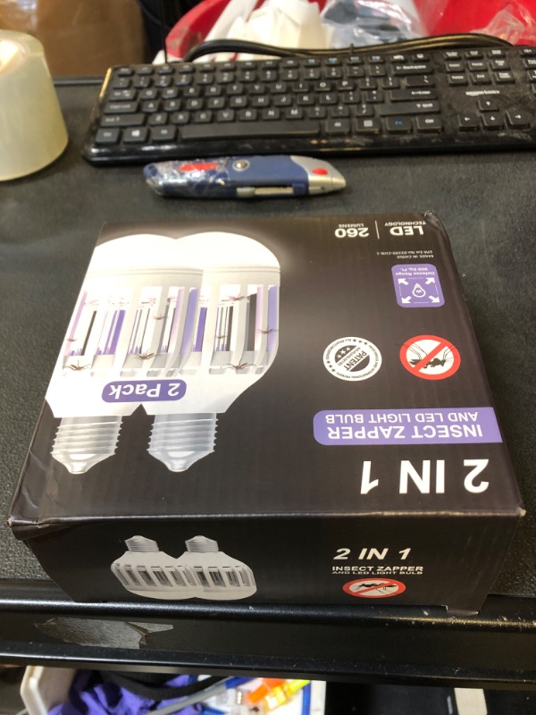 Photo 1 of [2-Pack] BANPESTT Bug Zapper Light Bulb 2-in-1 Indoor Mosquito Zapper Gnat Trap- Electric Fly Insect Killer&Bug Catcher for Home Backyard Patio