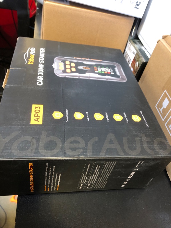 Photo 1 of YaberAuto 16-in-1 Jump Starter with Air Compressor 8000A 160PSI Car Battery Jump Starter (All Gas/14L Diesel) 12V Jump Box Car Battery Jumper Starter Portable Jumper Cables, Emergency Tool Kit, Gloves