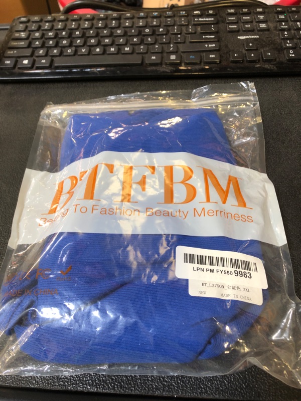 Photo 1 of BTFBM Womens Summer Tops 2026 Ribbed T Shirts Crew Neck Short Sleeve Stretchy Ruched Slim Fit Workout Going Out Top(Royal Blue, XX-Large)