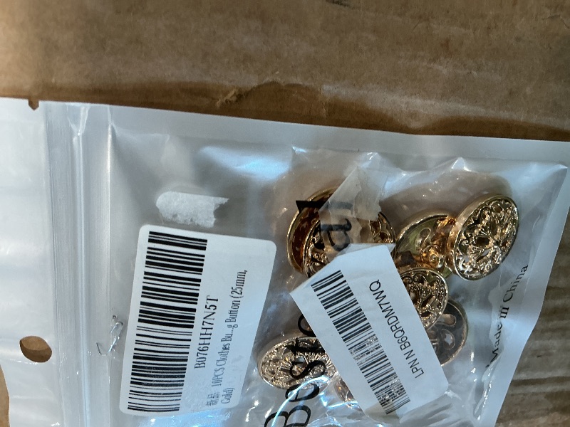 Photo 1 of 10PCS Clothes Button - Fashion Hollow Flower Metal Shank Round Shaped Metal Button Set Sewing Button (25mm, Gold)