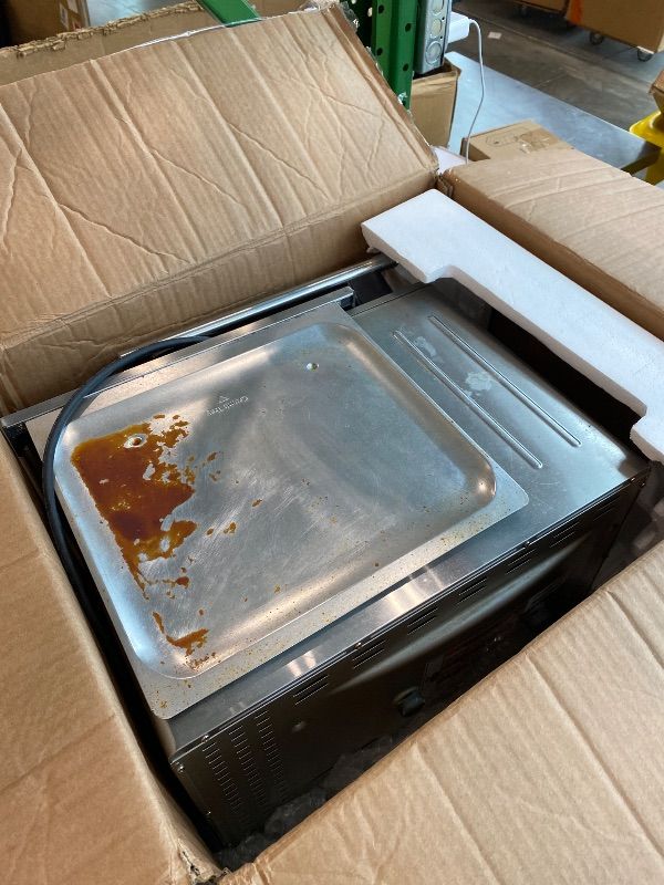 Photo 1 of *MAJOR DAMAGE*
Nuwave Bravo XL Pro Air Fryer Toaster Oven with Grill Combo, 2025 New Ultra-Fast Convection System, 35% Crispier, 2X More Even, 142 Presets, 50-500F, Smarter Probe, PFAS Free, 30QT, Stainless Steel