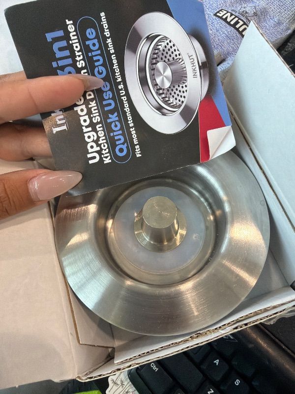 Photo 1 of **Similar item**
Upgraded 3 in 1 Kitchen Sink Drain Strainer - Stainless Steel Sink Stopper, Anti-Clogging Sink Food Catcher Basket, Fast Drainage Odor Filter Sink Plug for US Standard 3 1/2 inch Drain (Silver-1Pack)