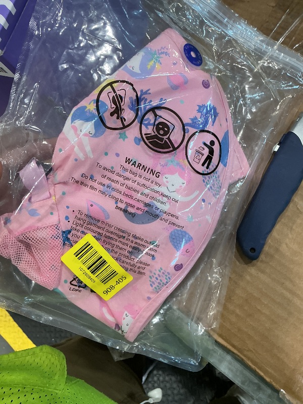 Photo 1 of **DAMAGED**
Kids Summer Sun Hat with Neck Flap - Lightweight Beach Hat for Girls, Beach & Outdoor Play (4-12 Years) (Pink)