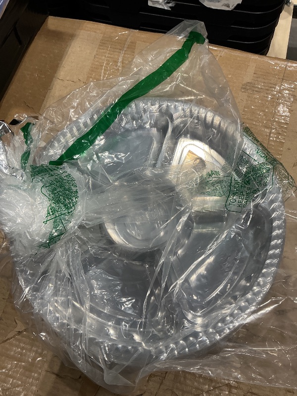 Photo 1 of 12 Pack Round Plastic Veggie Tray with Lid Fruit Tray 6 Divided Compartment Container Food Serving Dip Platter Reusable Catering Trays for Veggie Fruit Snack Party and Buffet Trays?Clear?12inch?