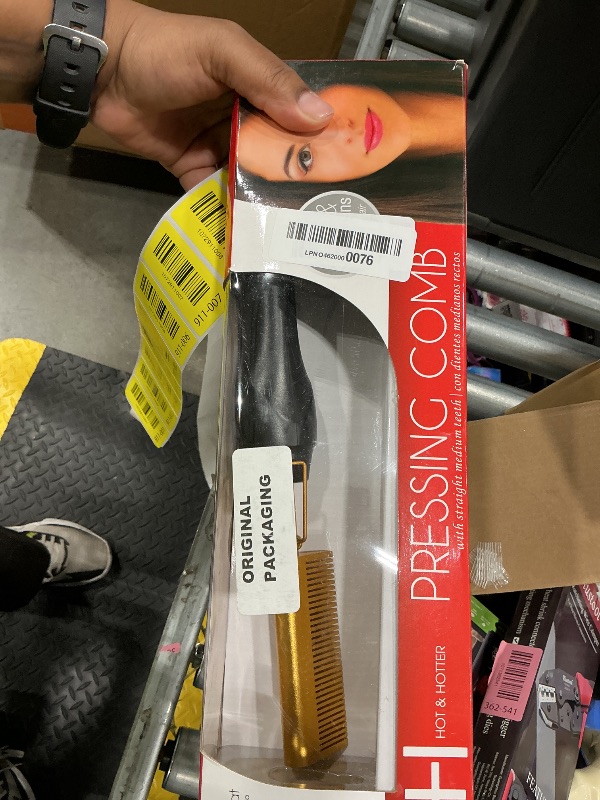 Photo 1 of **UNTESTED**
Red by Kiss Hot Comb Hair Straightener 450 Degrees, Straight Teeth Electric Heating Comb, Pressing Comb Brush for Straightening Hair and Beard, Curling Iron for Natural Black Hair