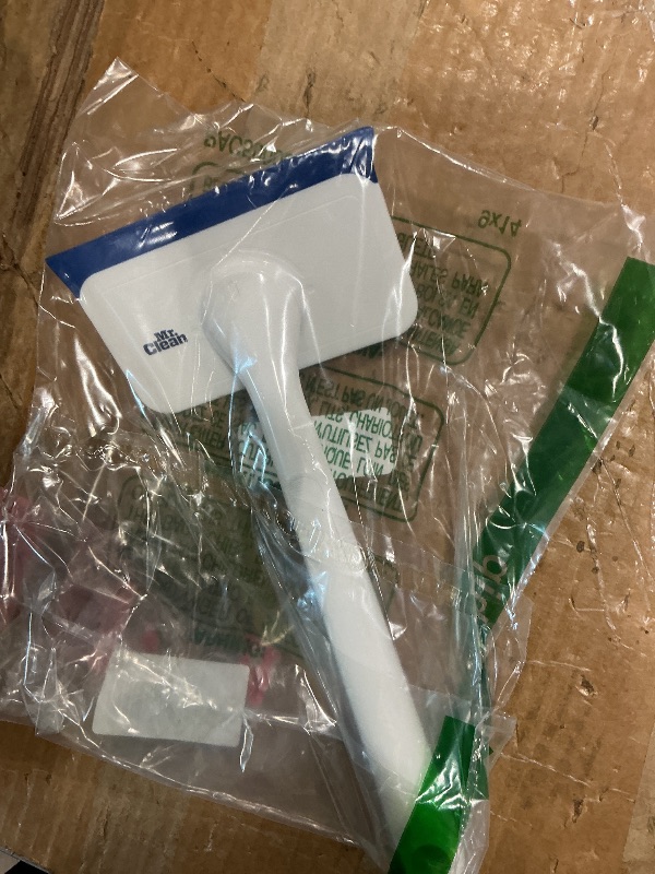 Photo 1 of *MISSING PARTS - see clerk notes*
Mr. Clean Magic Eraser Shower & Tub Scrubber, Bathroom Cleaner, All in One Bathroom Cleaner, Lemon Starter Kit, 1 Scrubber & 2 Foaming Magic Erasers