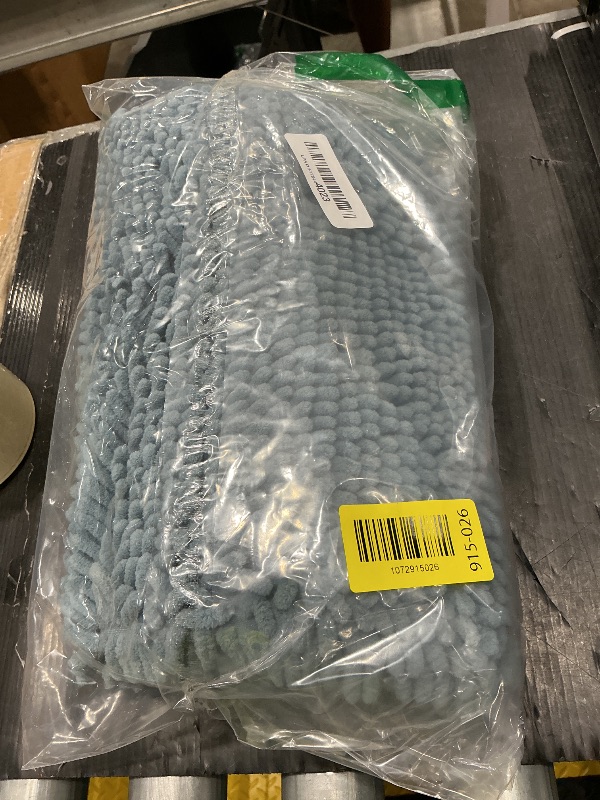 Photo 1 of [ONE RUG] [RUG IS BLUE NOT GREEN!!!!] H.VERSAILTEX Sage Bathroom Rugs, Bath Mat Set of 2 Extra Thick Chenille Striped Pattern Shaggy Bath Rugs for Bath Room, Non Skid Bath Mats for Bathroom Floor (32 x 20 Plus 24 x 17 - Inches)