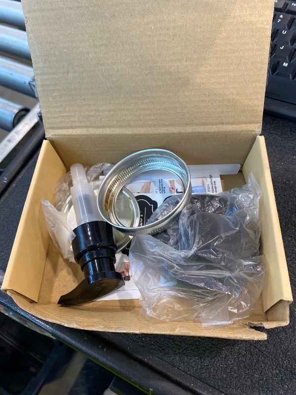 Photo 1 of [SLIGHTY USED] [MISSING PARTS] [CLERK NOTES] Amolliar Plastic Mason Jar Soap Dispenser Lids(2) - Universal Pump Replacement for Regular Mouth Jar - Long Tubes & Cute Lables -Farmhouse Decor for Kitchen, Bathroom, Dish Soap, Lotions, Hand Soap