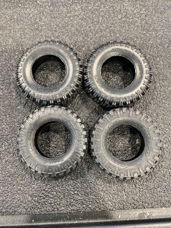 Photo 1 of [Stock Photo for Reference, Item Similar] INJORA 63 * 22mm 1.0" MAVERIX M/T Tires and Silicone Rubber Inserts for TRX4M SCX24 1/18 1/24 RC Crawlers Upgrade