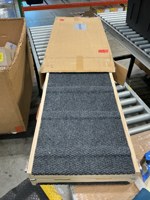 Photo 1 of ???? ???????? Dog Ramp for Bed, 64" Long Foldable Pet Ramp for Small Large Dogs, Dog Ramps for High Beds Car, High Traction with Platform 6 Adjustable Heights 24" to 30" Up to 220LBS, Wood