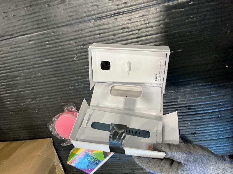 Photo 1 of **MISSING PARTS - ACCESSORIES ONLY**
Fitbit Versa 4 Fitness Smartwatch with Daily Readiness, GPS, 24/7 Heart Rate, 40+ Exercise Modes, Sleep Tracking and more, Waterfall Blue/Platinum, One Size (S & L Bands Included)