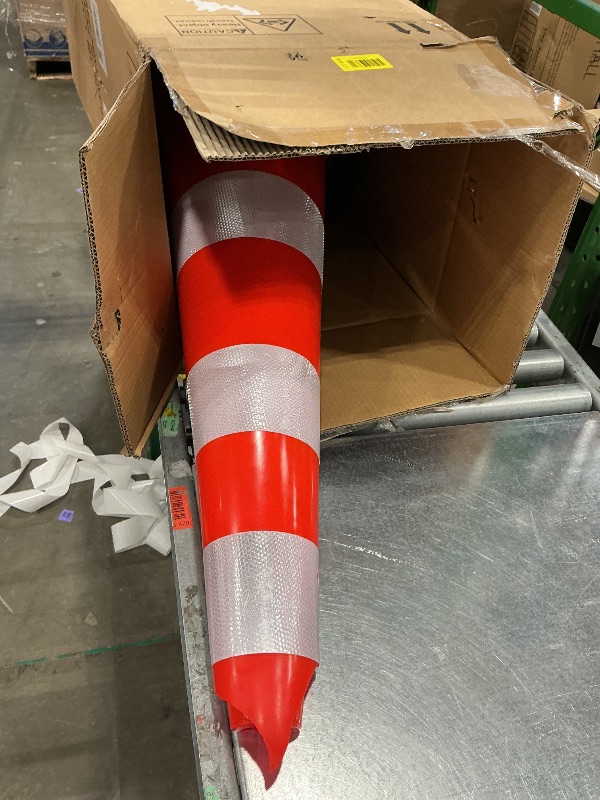 Photo 1 of (4 Pack) BATTIFE Traffic Cones 36 Inch with Black Weighted Base, PVC Orange Cone for Traffic Control,Construction Events, Driveway Road Parking Lot ONLY 2
