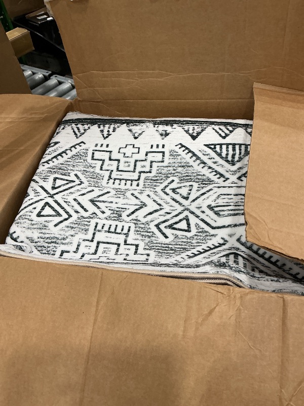 Photo 1 of 10 x 14 ft Moroccan Style Area Rug for Living Room Bedroom, Large Taupe Boho Non-Slip Floor Carpet for Indoor Office Dining Room, Modern Geometric Contemporary Home Deco, Machine Washable