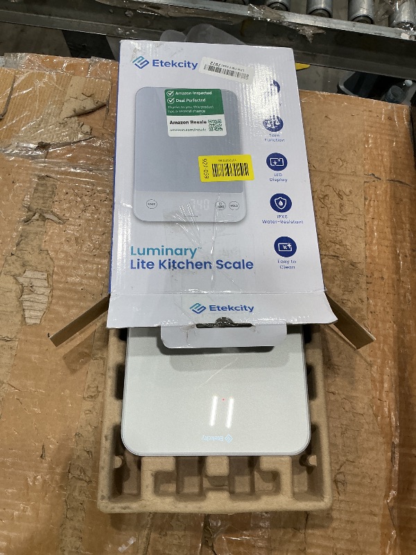 Photo 1 of [UNTESTED] Etekcity Food Kitchen Scale, 22lb Digital Weight Scale Grams and Ounces Rechargeable Waterproof Tool for Weight Loss, Cooking, Baking, Meat, Bread, Large 0.05oz/1g Accuracy