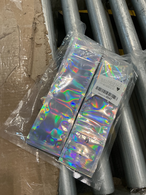 Photo 1 of 100 Pcs 2.7x9 Inch Holographic Pen Bags - Resealable Smell-Proof Packaging Bags for Party Favors, Food Storage, Cosmetics, Jewelry, Craft Supplies & Lip gloss